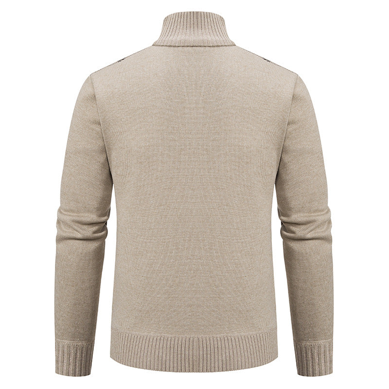 Herren Strickjacke Elegante Kragen Taschen Modern