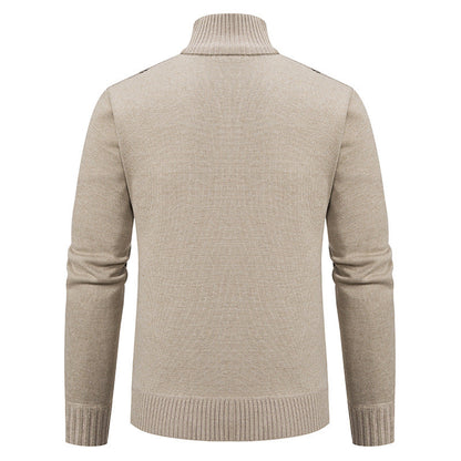 Herren Strickjacke Elegante Kragen Taschen Modern