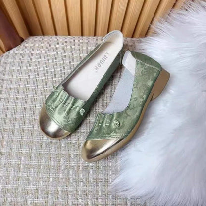 Damen Ballerinas Glänzend Falten-Design Modisch