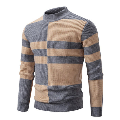 Herren Rollkragenpullover Strukturiert Modern Grau