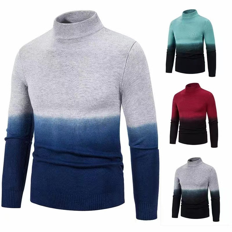 Herren Rollkragenpullover Farbverlauf Modern Stylish - BerlinGlamour