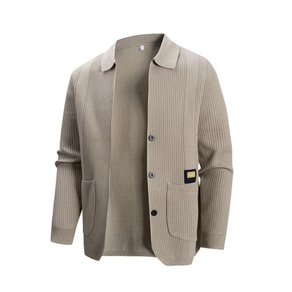 Herren Strickjacke Modern Rippmuster Praktisch