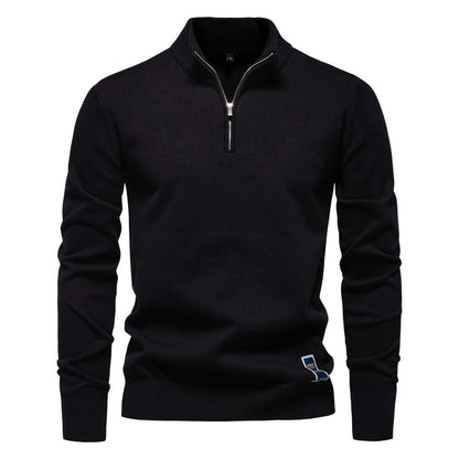 Herren Pullover Kurzarm Stehkragen Modern