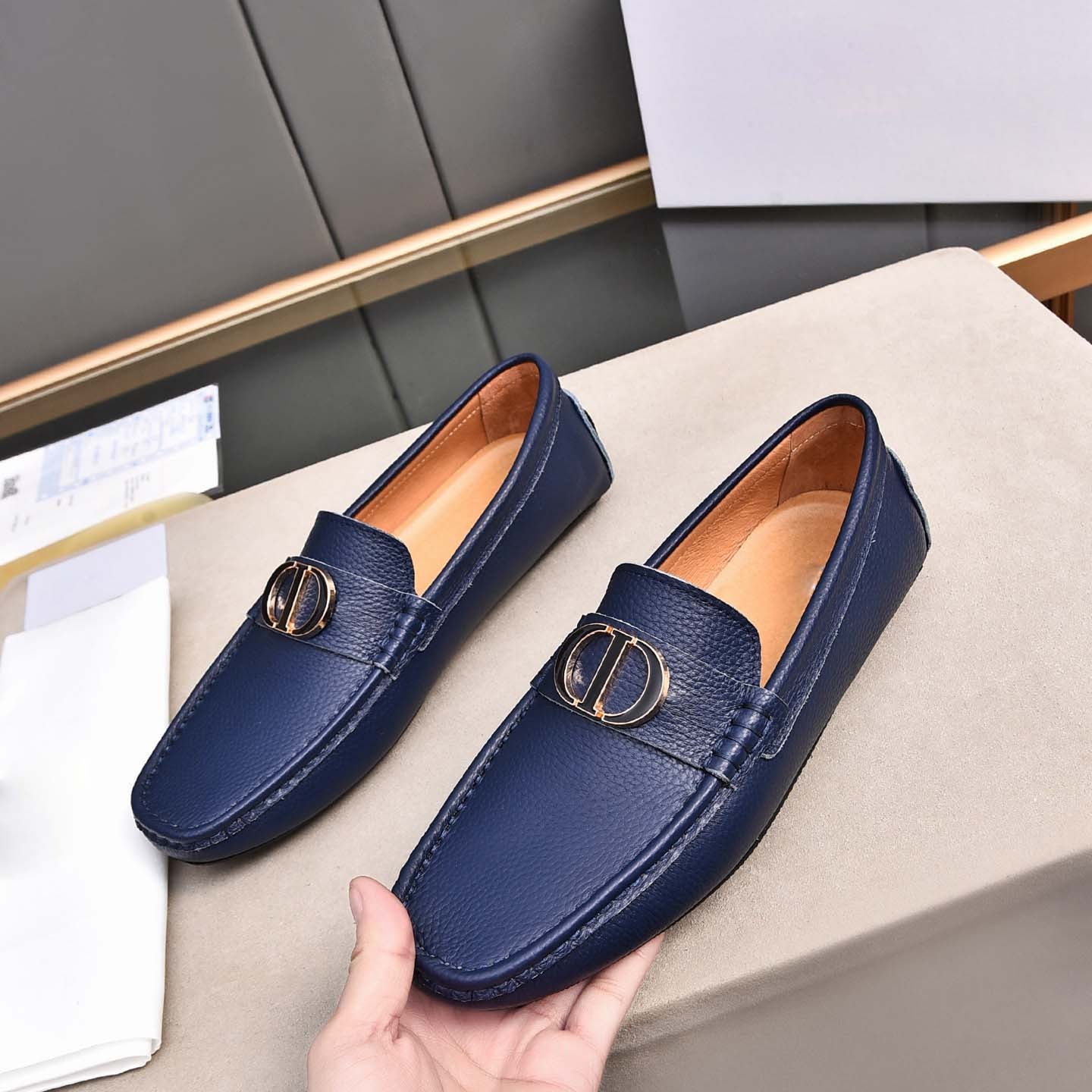 Damen Mokassins Leder Elegante Schuhe Frauen