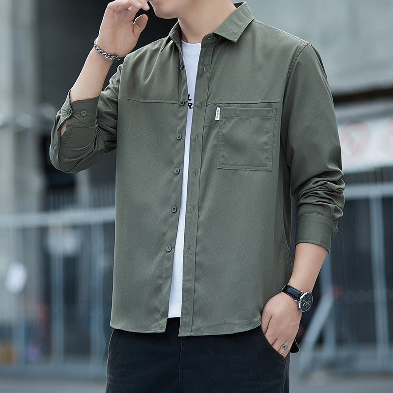 Herren Overshirt Jacke Lässig Mit Taschen Grau - BerlinGlamour