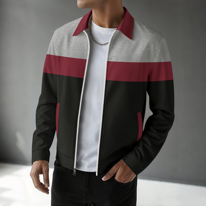 Herren Freizeitjacke Modern Sportlich Mit Struktur