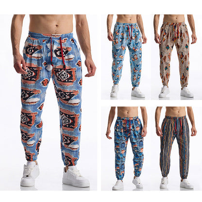 Herren Harem-Hose Bunt Elastisch Comfort Fit