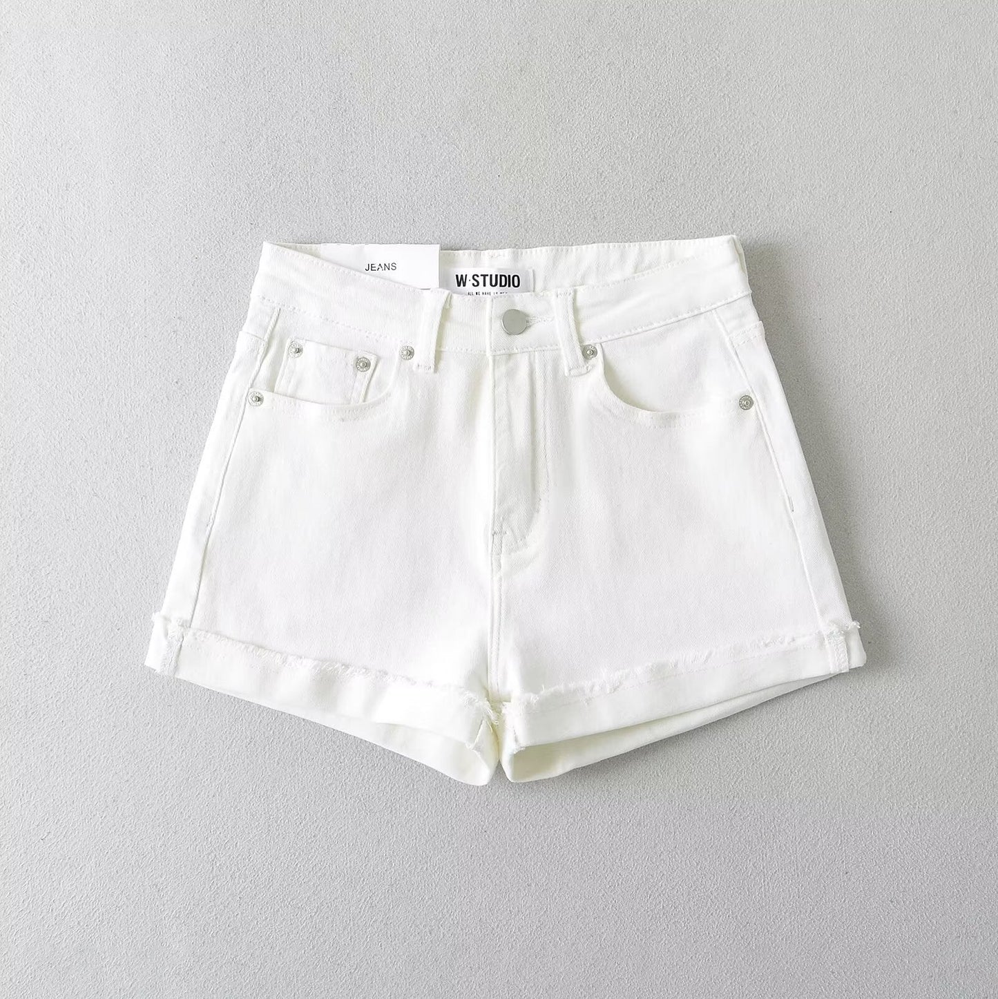 Damen Jeansshorts Lässig Schnitt Mit Effektnähten