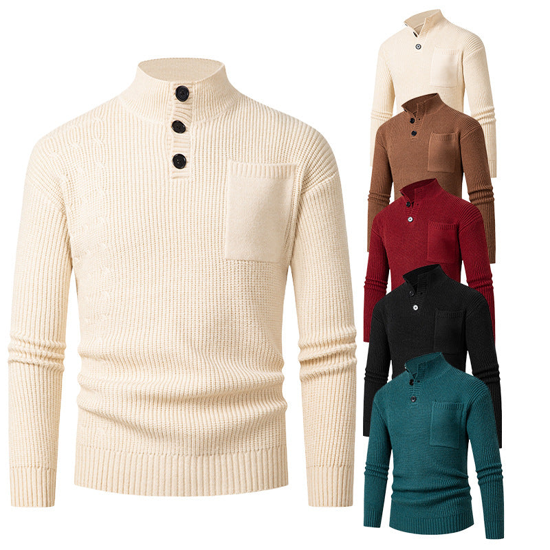 Herren Pullover Modisch Mit Brusttasche Hochwertig - BerlinGlamour