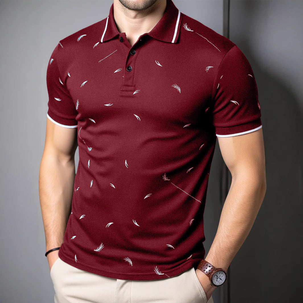Herren Poloshirt Modern mit Druck Baumwolle Hochwertig