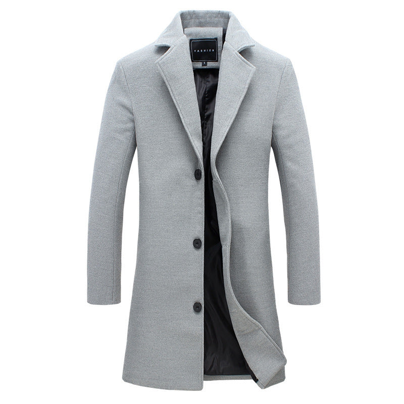 Herren Wollmantel Modern Schnitt Warm Elegant