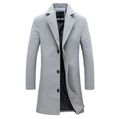 Herren Wollmantel Modern Schnitt Warm Elegant