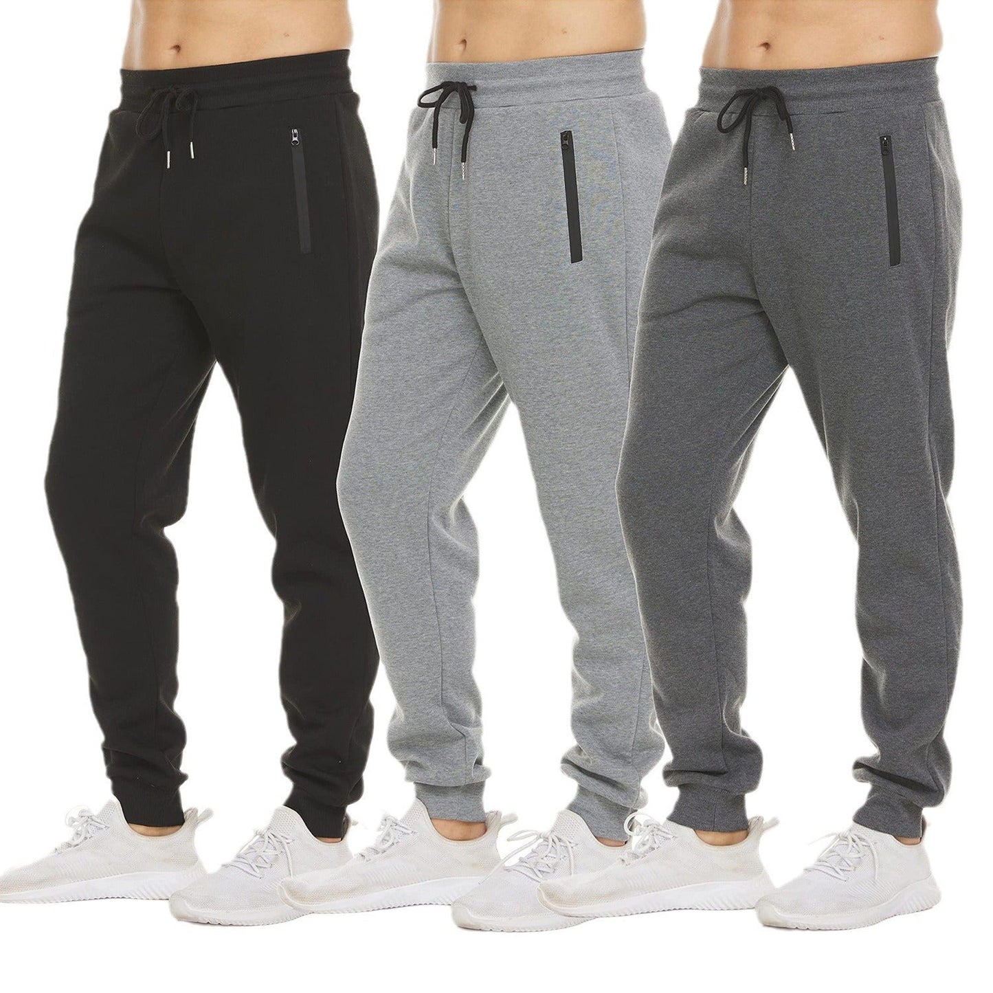 Herren Sporthose mit Reißverschlusstaschen Freizeit Hose - BerlinGlamour