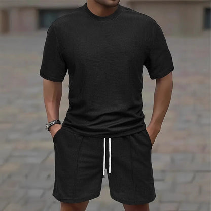 Herren Freizeit Set mit hochwertigem T-Shirt und Shorts Komfortabel