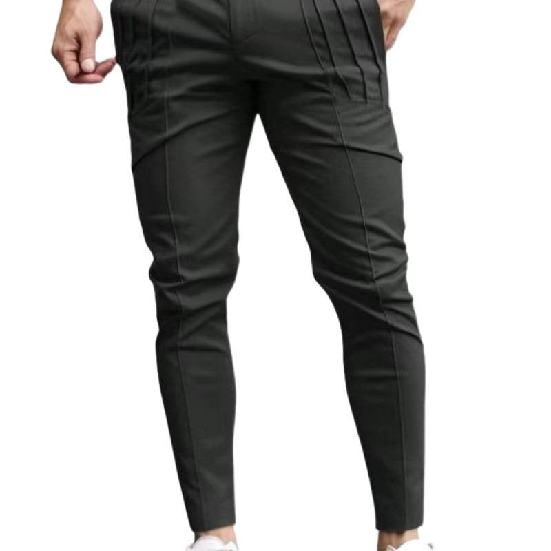 Herren Slim-Fit Hose Elegant Hochwertig Mit Taschen