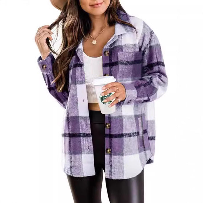 Damen Flanelljacke Warm Gemütlich Winter - BerlinGlamour