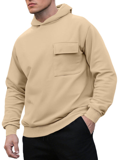 Herren Kapuzenpullover Bequem mit Brusttasche Modern