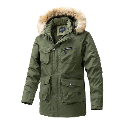 Herren Winterjacke Isoliert Wasserdicht mit Kapuze und Taschen