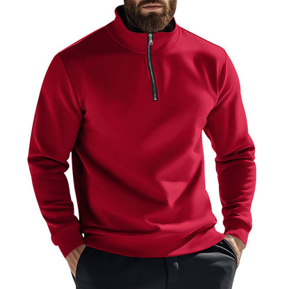 Herren Fleece-Pullover Warm Halbzipper Hochkragen
