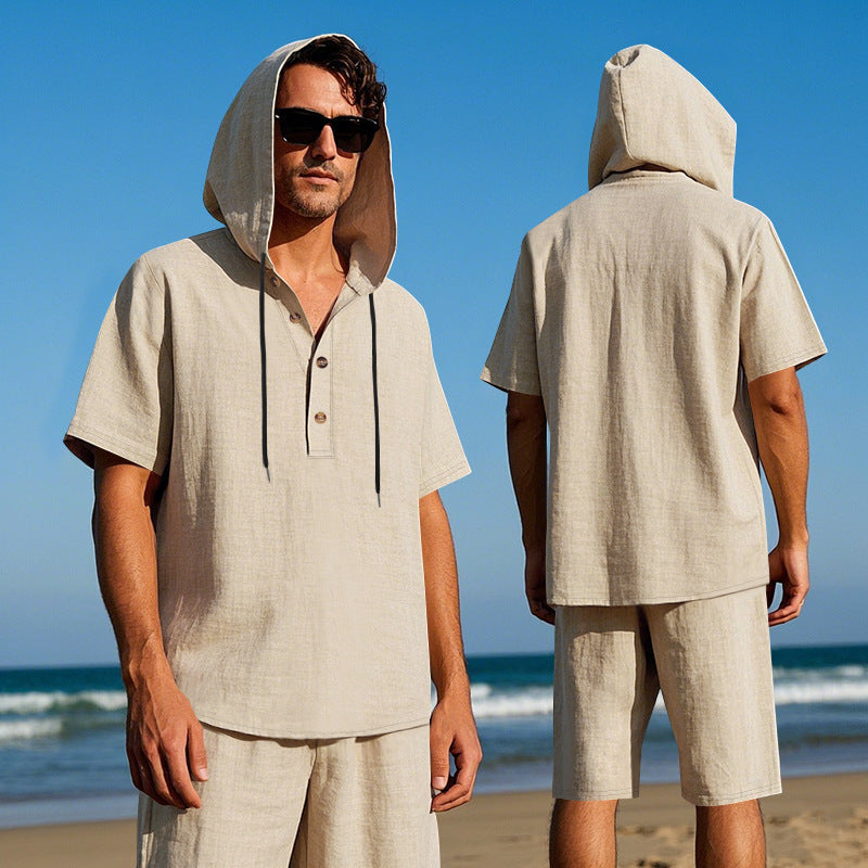Herren Sportbekleidung Set Kapuze Bermuda Modern