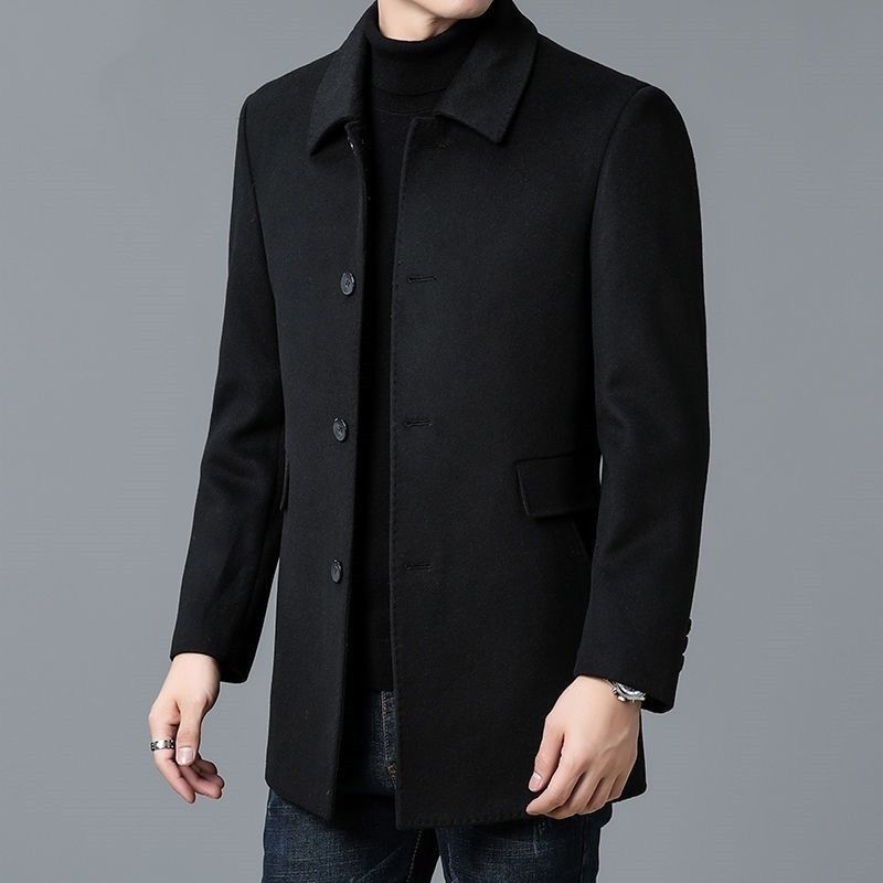 Herren Wollmantel Klassisch Eleganter Schnitt