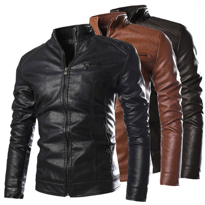 Herren Lederjacke Schwarz Echter Ledermantel