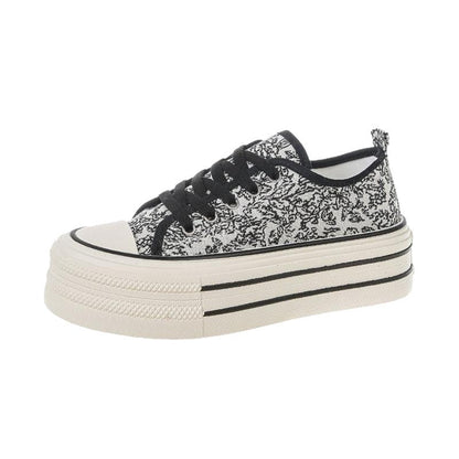 Damen Plateausneaker Höhe Hochzeitsschuhe mit Gummisohle Stabil
