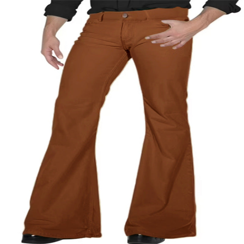 Herren Schlaghose Modern Slim Fit Schwarz