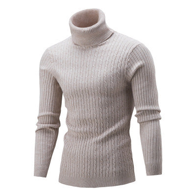 Herren Pullover Rollkragen Klassisch Rippmuster Elegent - BerlinGlamour