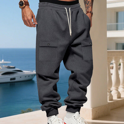 Herren Jogginghose Cargo Bequem Elastisch Taschen