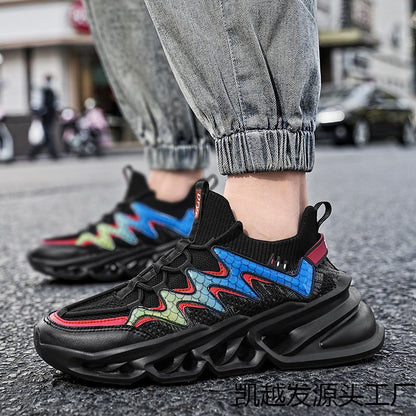 Damen Laufschuhe Sportlich atmungsaktiv mit Wellenmuster
