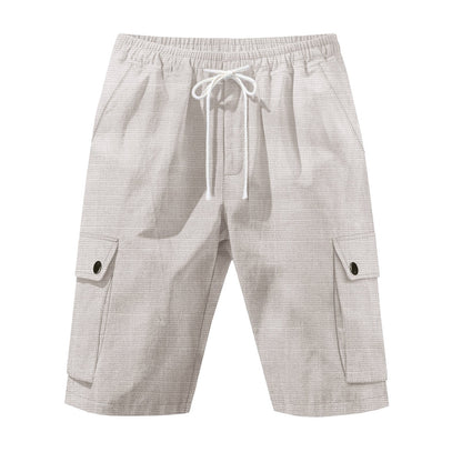 Herren Cargo Shorts Bequem Mit Kordelzug und Seitentaschen