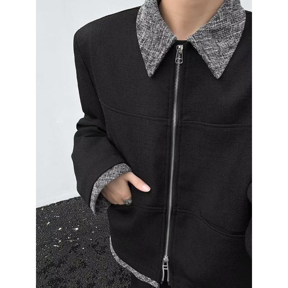 Herren Übergangsjacke Modern mit Taschen und Stylishem Kragen