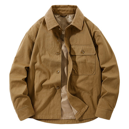 Herren Utility-Jacke Lässig mit Taschen Klassisch Schwarz
