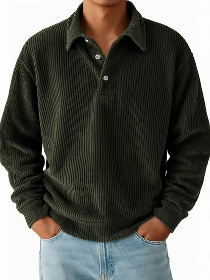 Herren Poloshirt Klassisch Rippstruktur Slim Fit