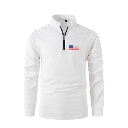 Herren Sportoberteil Reißverschluss Funktionsshirt Modern
