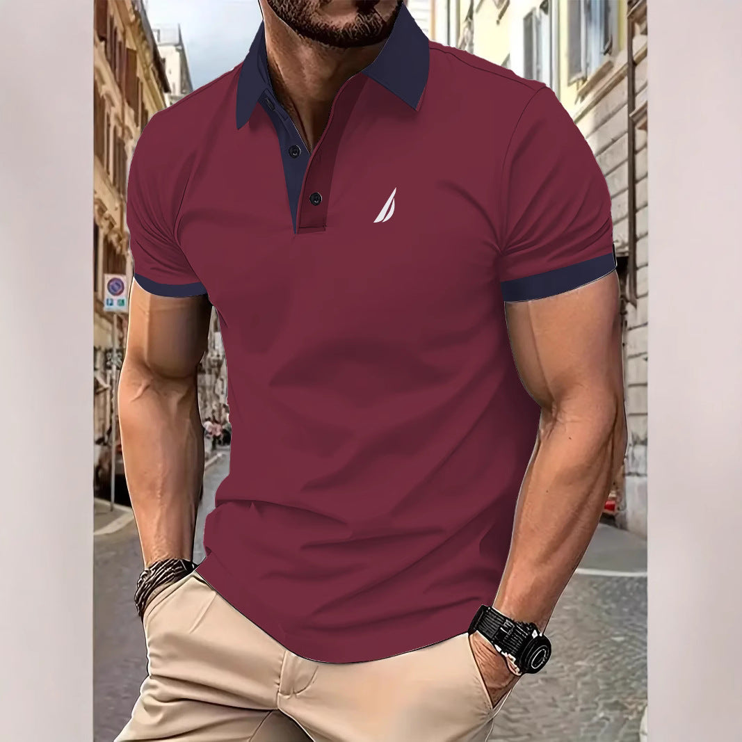 Herren Polohemd Elegant Moderner Kragen Knopfleiste