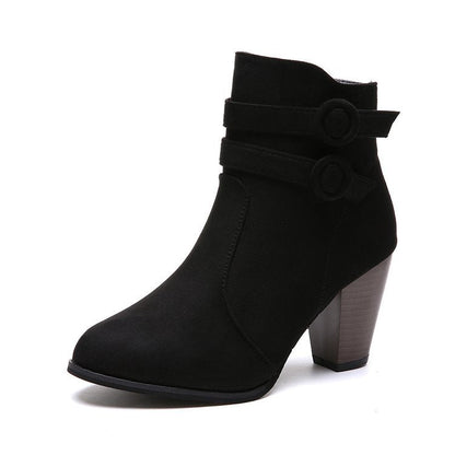 Damen Stiefeletten mit Riemen und hohem Absatz Elegant