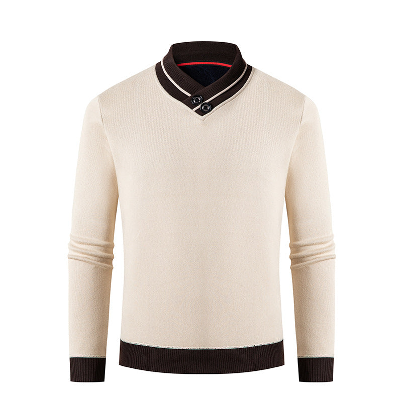 Herren Pullover V-Ausschnitt Modern mit Stylem Kragen - BerlinGlamour