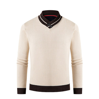 Herren Pullover V-Ausschnitt Modern mit Stylem Kragen - BerlinGlamour