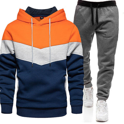 Herren Sportset Kapuzenpullover Jogginghose Grau