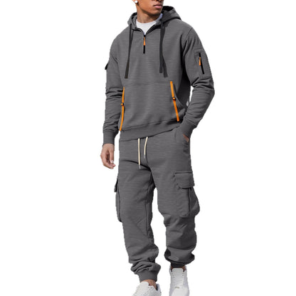 Herren Sportanzug Kapuze Taschen Funktionell Modern