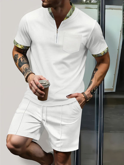 Herren Sport-Set Kurz Reißverschluss Schnürung Modern