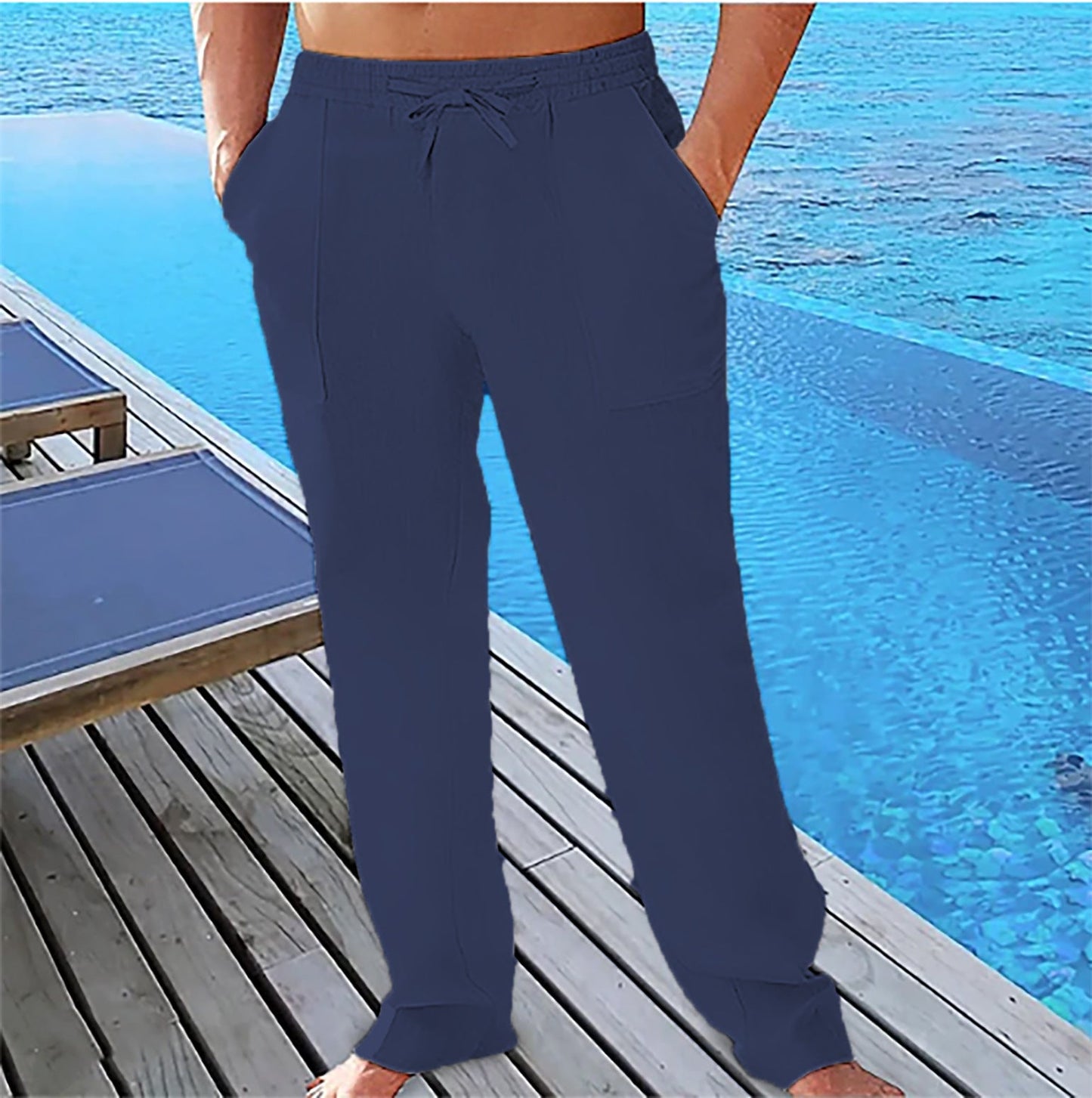 Herren Freizeithose Leichte Strandhose Sommer