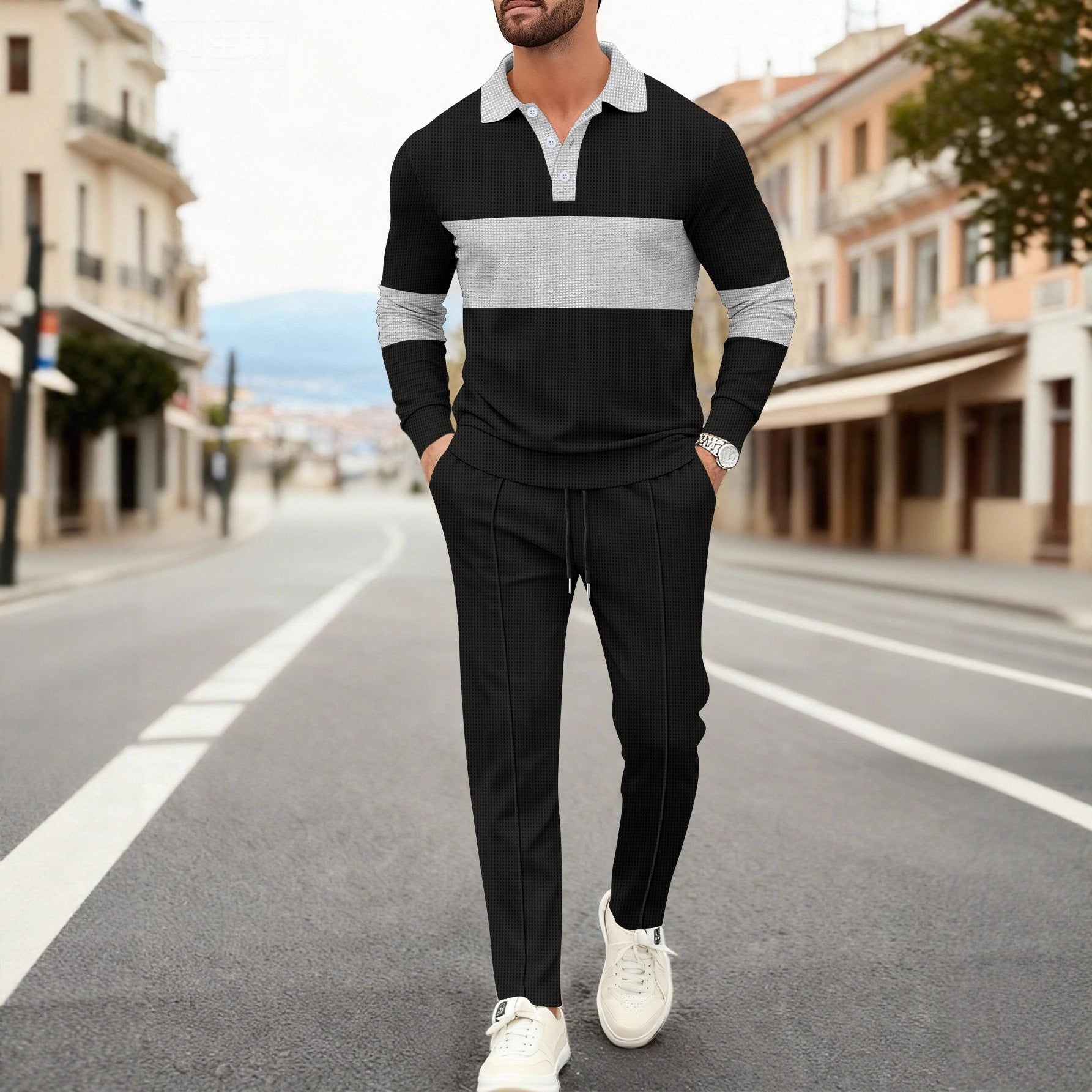 Herren Poloshirt Sportlich Elegant mit Passender Hose - BerlinGlamour