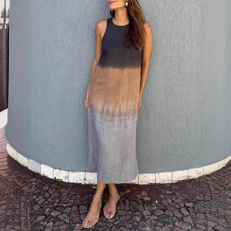 Sommerkleid Ärmellos Leinen Baumwolle Lang - BerlinGlamour