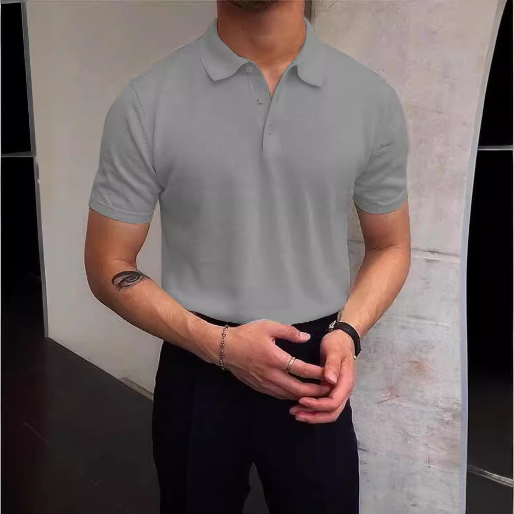 Herren Polo-Shirt Atmungsaktiv Elegant Kragen Baumwolle