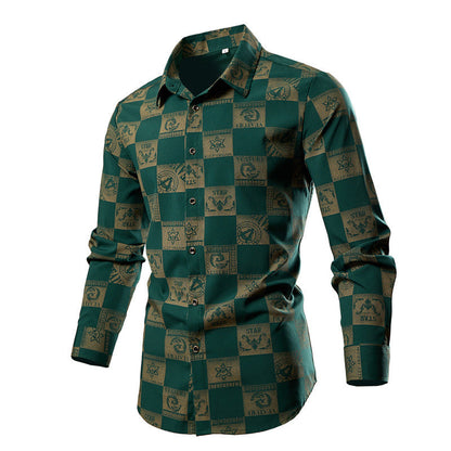 Herren Langarmhemd Wellenmuster Berlin Style Modern