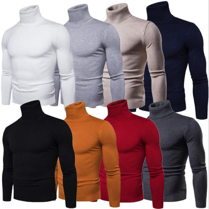 Herren Rollkragenpullover Fein Strick Pullover Modern