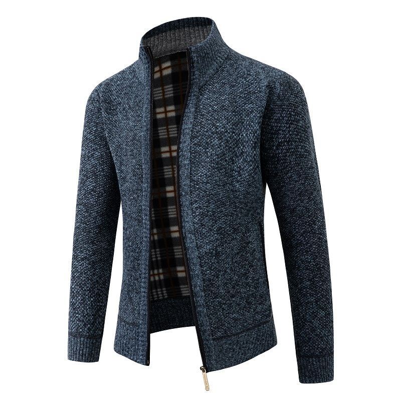 Herren Strickjacke Modern Hochkragen Bequem